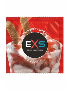 Condoms x2 lubricated in latex Sunday strawberry flavor 54mm - EXS400FRAISE