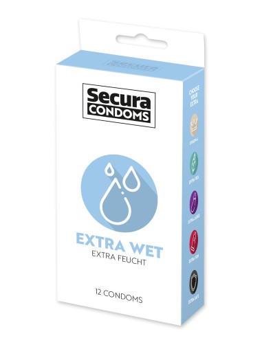 Condooms met extra glijmiddel, latex x12 met Extra Wet reservoir 53 mm - R416584