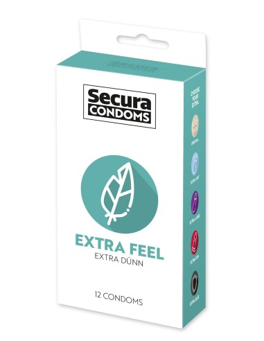 Extra fine lubricated latex condoms x12 with Extra Feel reservoir 53 mm - R416495