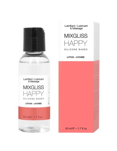 2 in 1 Glijmiddel en siliconen massageolie Mixgliss Happy Litchi 50 ML - MG2535