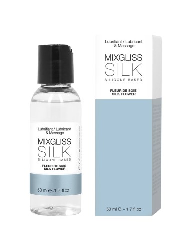 2 in 1 Glijmiddel en siliconen massageolie Mixgliss Silk Zijdebloem 50 ML - MG2504