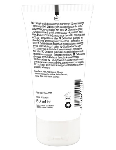 Eetbaar veganistisch massageglijmiddel en gel met witte chocoladesmaak 50 ml - R625760
