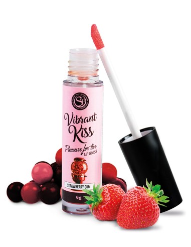 100% edible strawberry chewing gum vibrating oral sex gloss - SP6539