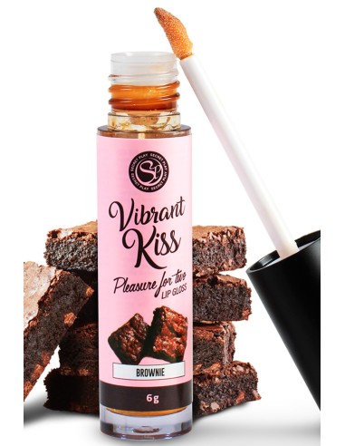 100% edible brownie vibrating oral sex gloss - SP6553