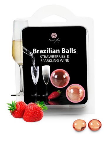 Bolas de masaje brasileño vino espumoso fresa - BZ3852