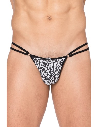 White and black printed mini thong New Look - LM2299-01BWH
