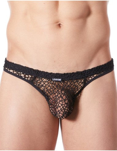 Sexy black thong irregular net fetish - LM810-57BLK