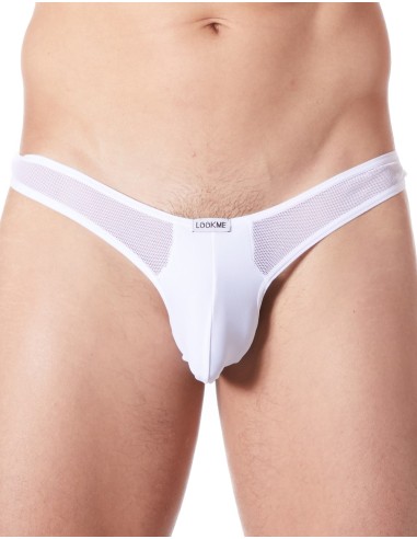 String blanc sexy avec fine résille - LM805-57WHT