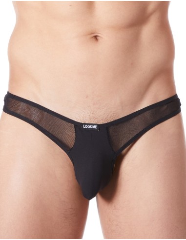 Sexy zwarte string met fijn visnet - LM805-57BLK