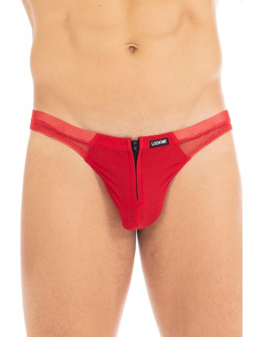 Red thong with double zip Wiz - LM16-57RED