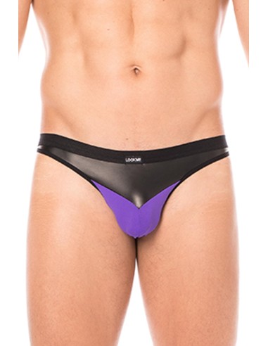 Purple shiny faux leather jock - LM2001-27PUR