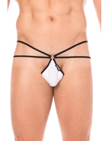 White very high cut mini thong - LM2099-02WHT