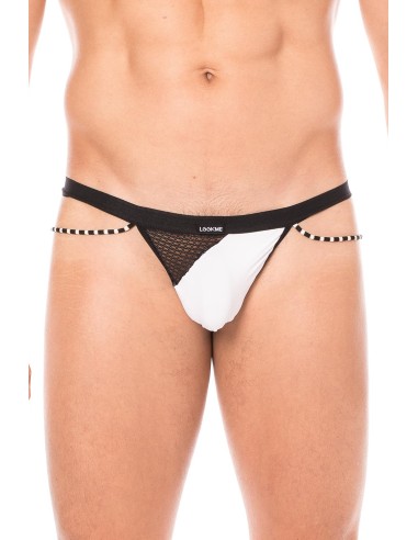 White mesh and rope thong - LM2004-57WHT