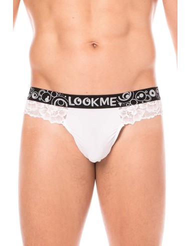 Tanga de encaje delicado blanco - LM2006-57WHT