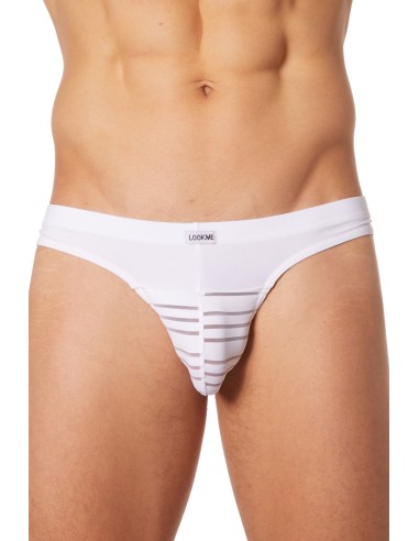 Braguita calzoncillos rayas blancas opacas y transparentes - LM906-61WHT