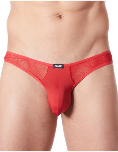 Tanga sexy rojo con rejilla fina - LM805-57RED