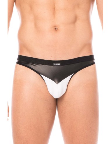 White shiny faux leather jock - LM2001-27WHT