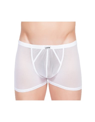 Boxer blanc en fine résille - LM92-67WHT