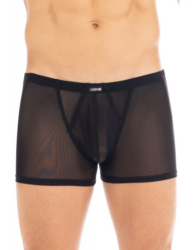 Malibu black fishnet boxer shorts - LM92-67BLK