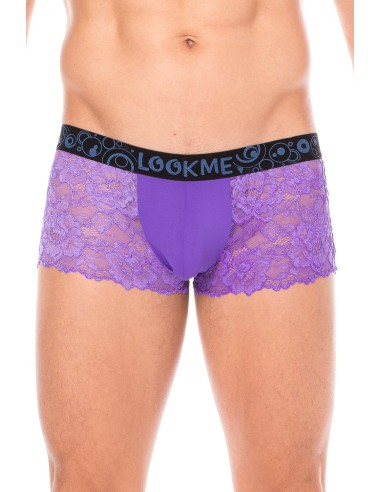 Purple boxer shorts in delicate lace - LM2006-67PUR