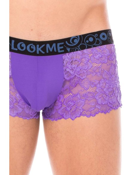 Paarse boxershort van delicate kant - LM2006-67PUR