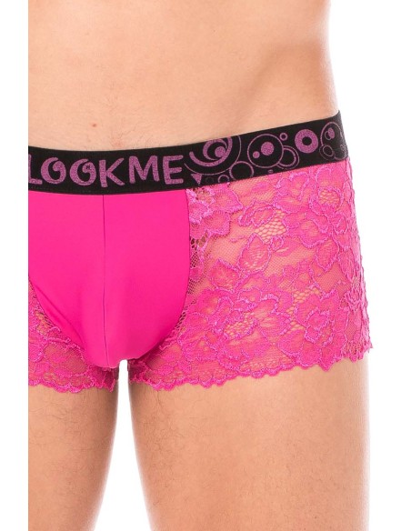 Magenta boxer shorts in delicate lace - LM2006-67MAG