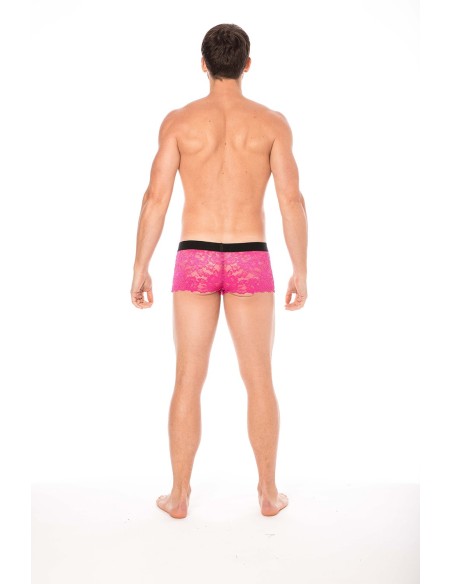 Magenta boxer shorts in delicate lace - LM2006-67MAG