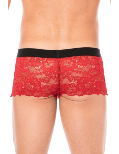 Rode boxershort van delicate kant - LM2006-67RED