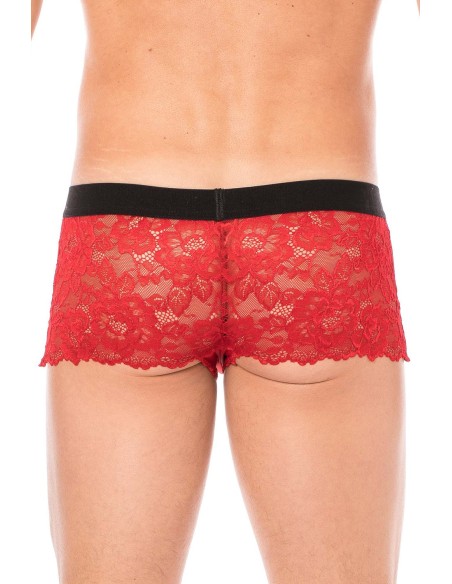 Rode boxershort van delicate kant - LM2006-67RED