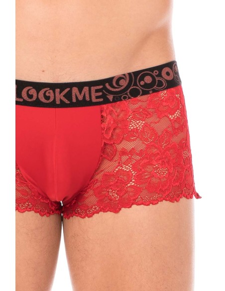 Rode boxershort van delicate kant - LM2006-67RED