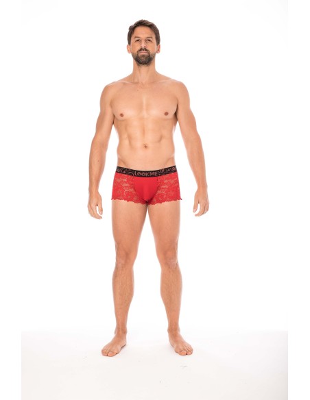 Rode boxershort van delicate kant - LM2006-67RED