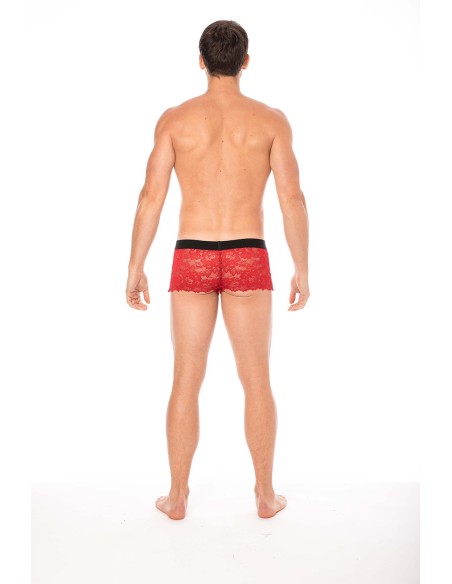 Rode boxershort van delicate kant - LM2006-67RED