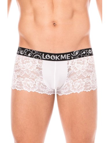 Witte boxershort van delicate kant - LM2006-67WHT