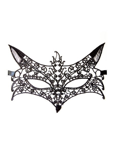 Zacht zwart kanten masker - 100825