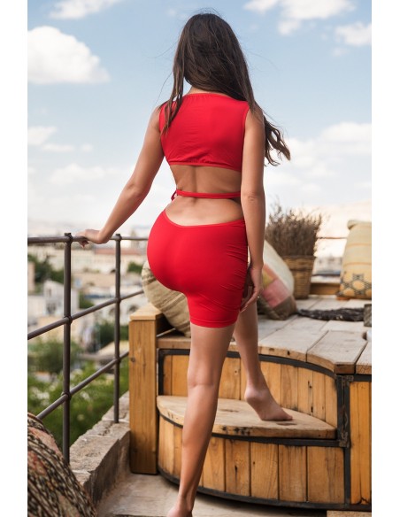 Olivia wide uncollected red dress - LDR4RED