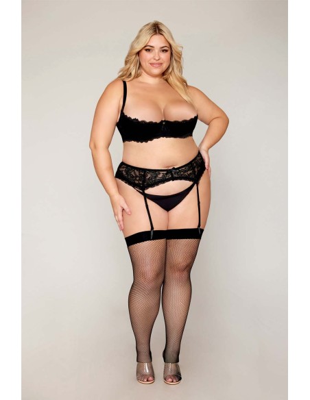BH, grote maten, zwarte kanten beugel, halve borsten - DG13252XBLK