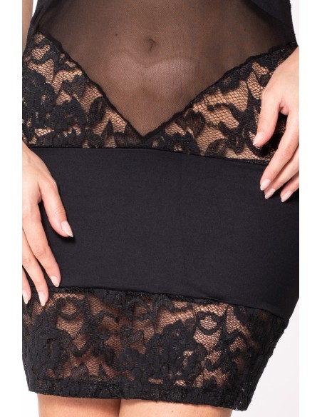 Strapless jurk van mesh en kant - LDR2