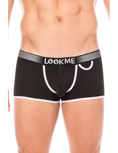 Black high-cut mini pants with zip - LM2003-68BLK