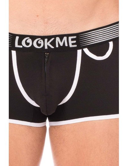 Black high-cut mini pants with zip - LM2003-68BLK