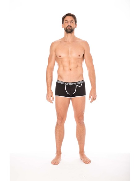 Black high-cut mini pants with zip - LM2003-68BLK