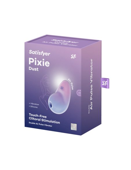 Pixie Dust Satisfyer - CC597836 non-contact pressure wave clitoral stimulator with USB vibration, purple and pink