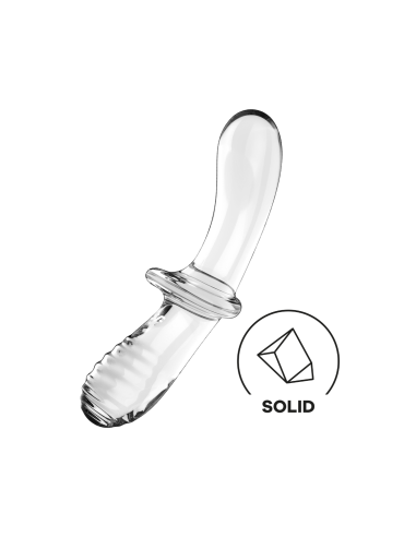 Consolador Satisfyer Double Crystal Clear de vidrio de borosilicato macizo - CC597829