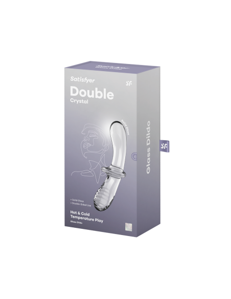 Gode en verre borosilicaté massif transparent Double Crystal Satisfyer - CC597829