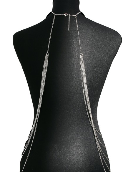 Gargantilla con cadenas para el cuerpo en plata - BCHA001SIL