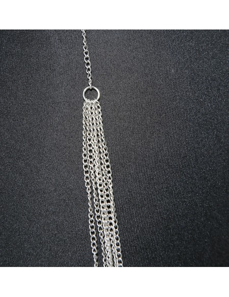 Gargantilla con cadenas para el cuerpo en plata - BCHA001SIL