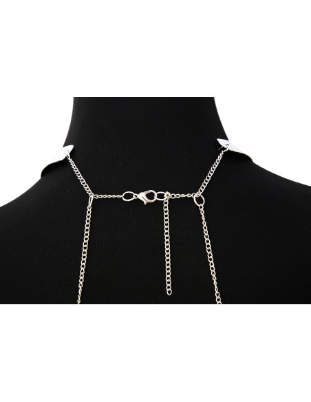 Gargantilla con cadenas para el cuerpo en plata - BCHA001SIL