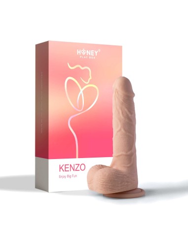 Kenzo realistische vibrerende dildo met apparaat 24 cm - Vlees