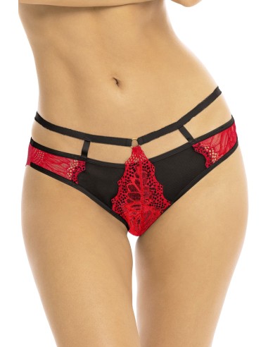 Culotte échancrée rouge et noir - REN1171-RED