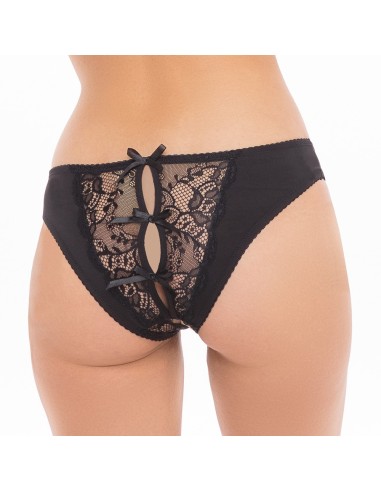 Black open knickers - REN1157-BLK