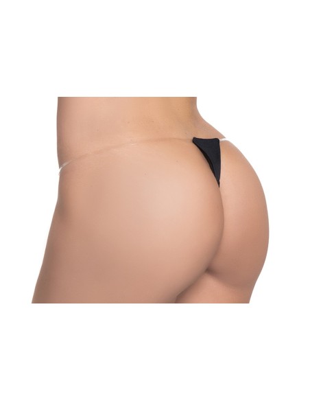 Tanga minimalista con tirantes transparentes - MAL114BLK